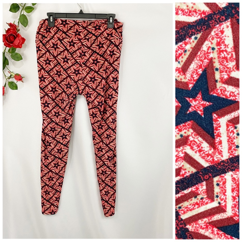 💋3/$20 SALE!💋LuLaRoe Leggings Patriotic - Picture 1 of 4